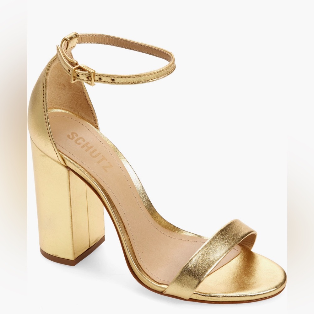 SCHUTZ Gold Heeled Sandals